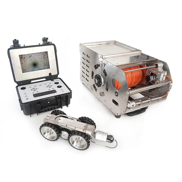 Electric Lift 150m CCTV Underwater Pipe Inspection Cleaning Crawler Robot Camera System
