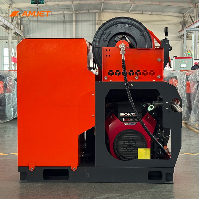 200bar40lpm 13HP High Efficiency 80m Pipe Cleaning Machine Drain Cleaning Equipment