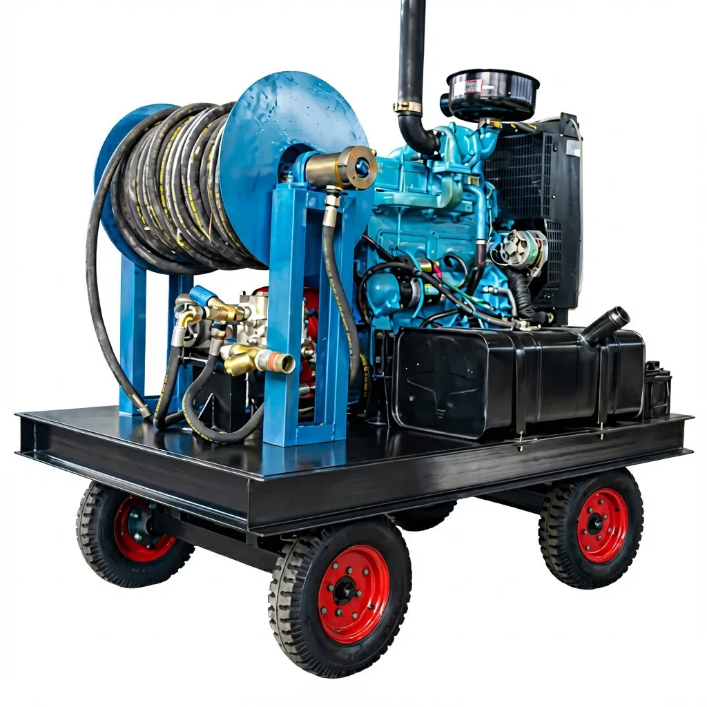 Powerful Deep Pipe Cleaning Solutions Sewer Jetter High Pressure Water Jetting System