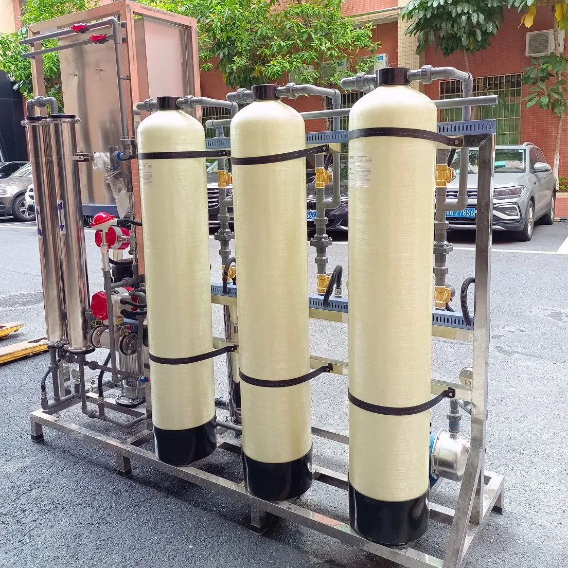 Automatic Flushing 500lph RO Water Purification Treatment Plant Reverse Osmosis Filter System