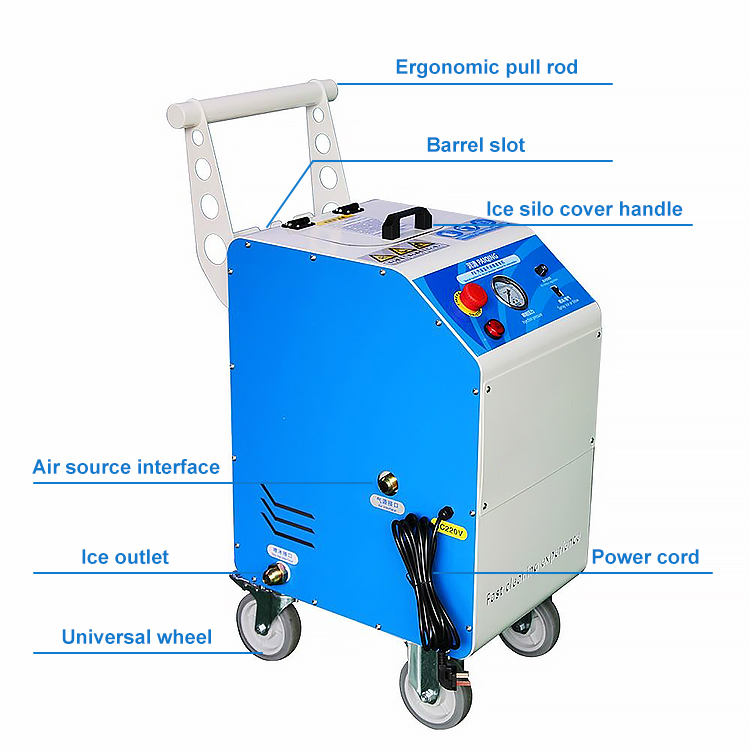 Portable Dry Ice Cleaning System for on-Site Automotive Repair and Surface Restoration