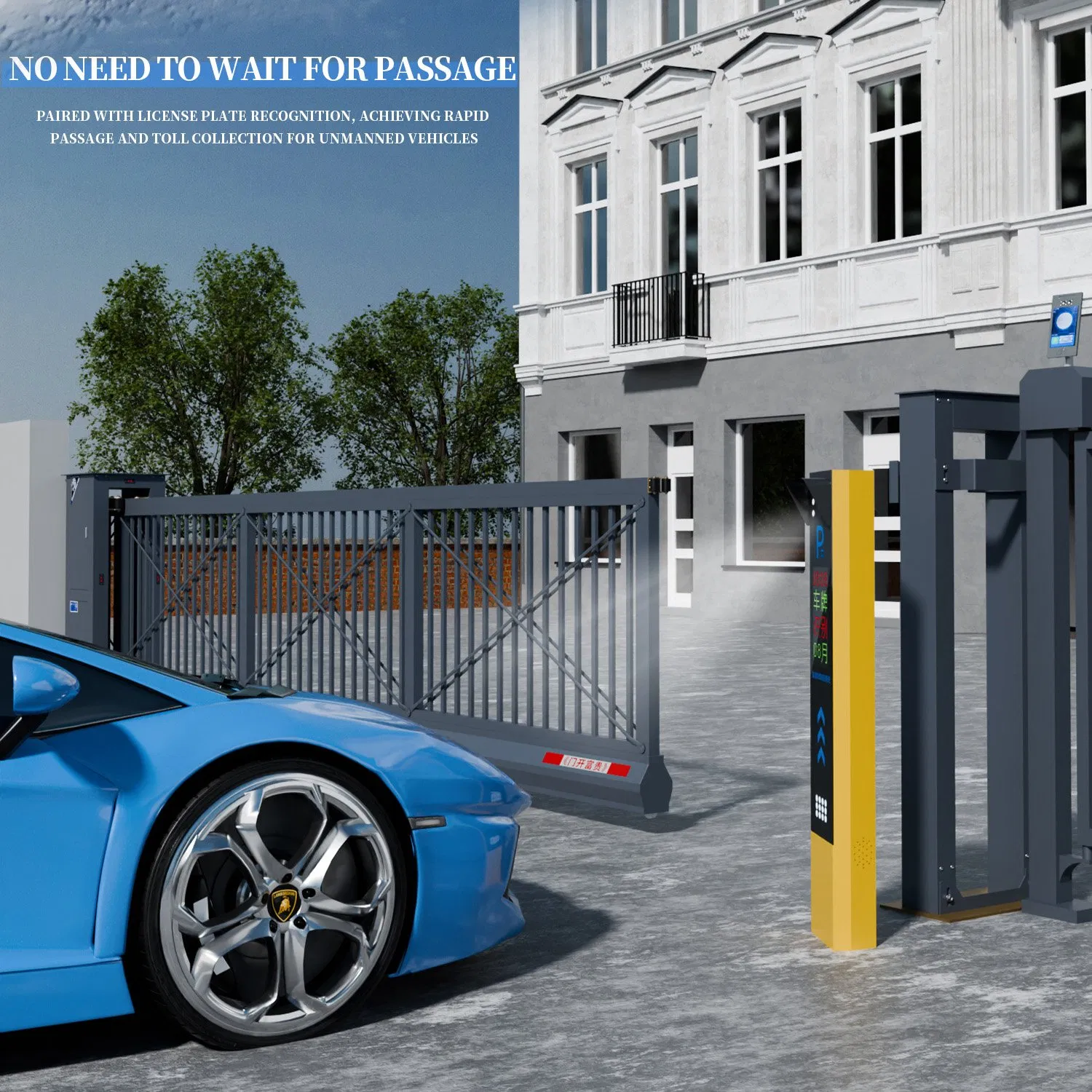 Xgy China Factory Modern Industrial Secure Design Electric Motor Opener Curved Fence Slide Gate Automatic Aluminium Cantilever Sliding Door for Houses Entrance