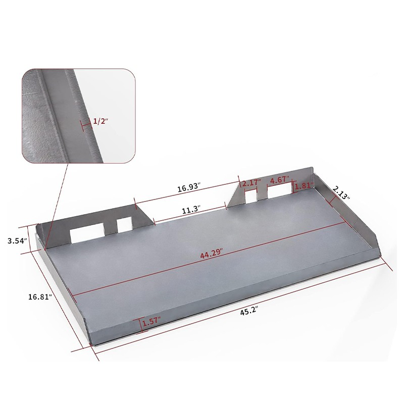 Universal Skid Steer Mount Plate with Durable 5/16 Inch Thick Steel for Easy Bucket Attachment