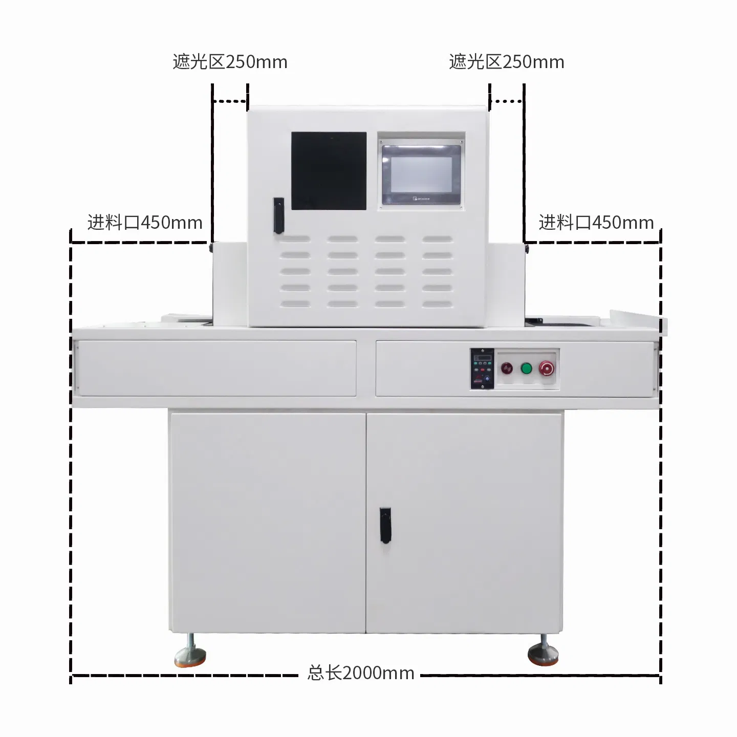 UV LED Curing Tunnel Conveyor System Installed with UV Lamp Customized Sizes