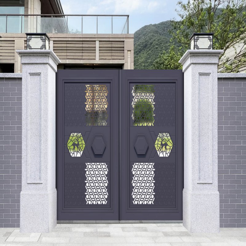 Industrial Style Outdoor Aluminum Gate Laser Cut Panels Powder Coated Finishes