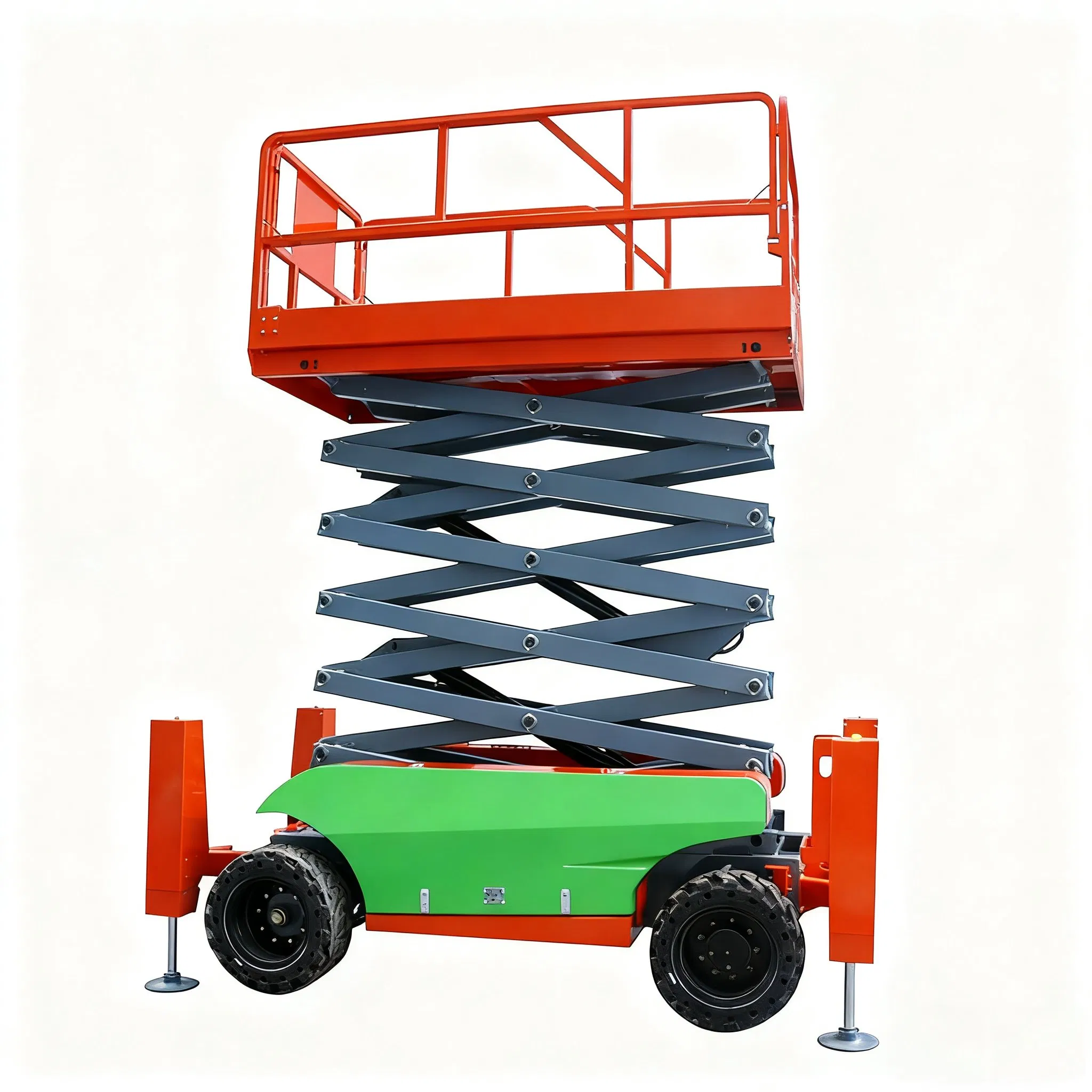 Working Rough Terrain Aerial Electric Mobile off-Road Boom Lifting Equipment Car Hydraulic Self-Propelled Scissor Lift Platform Price with CE