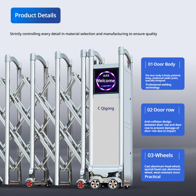 Kuwait Factories Sandstorm Resistant Corrosion-Proof Industrial-Grade Durability Stainless Steel Telescopic Gate