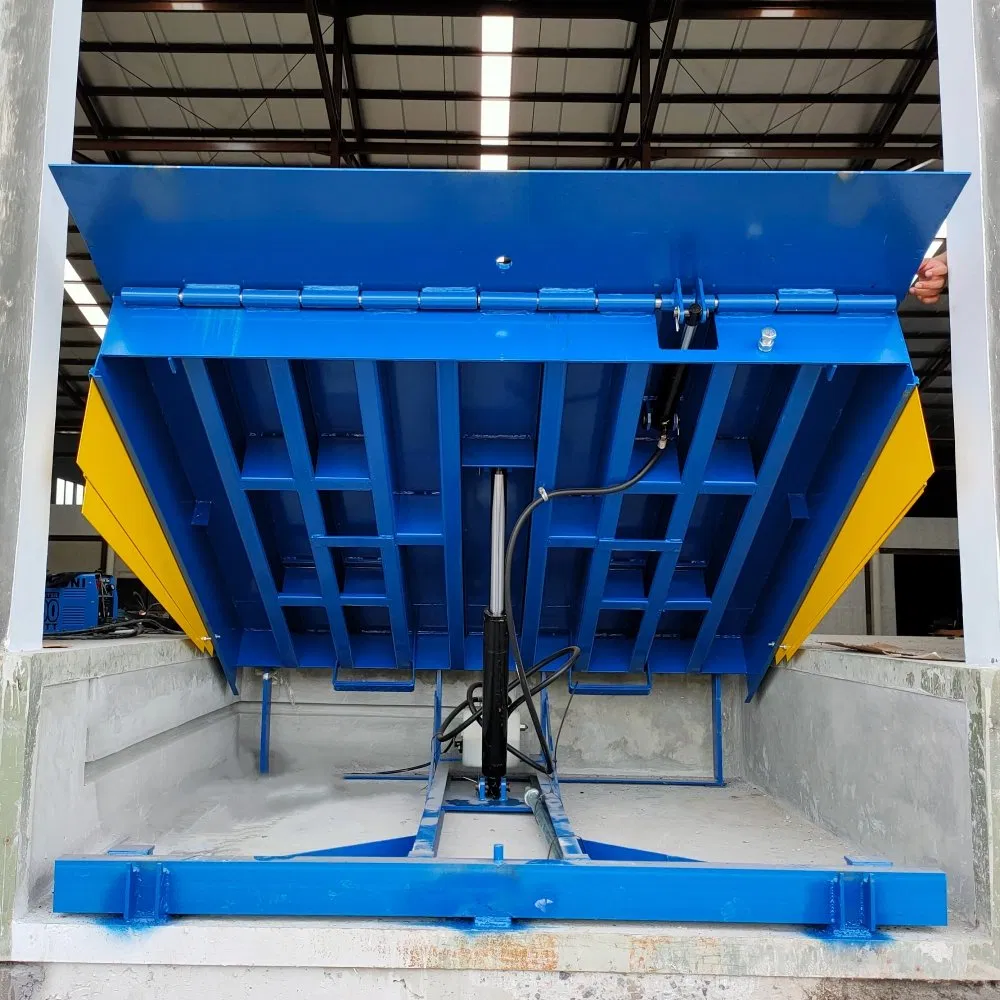 Automatic Stationary Fixed Pit Hinged Lip Hydraulic Loading Container Dock Leveler for Loading Docks or Bays in Warehouse with Customized Sizes and Colors