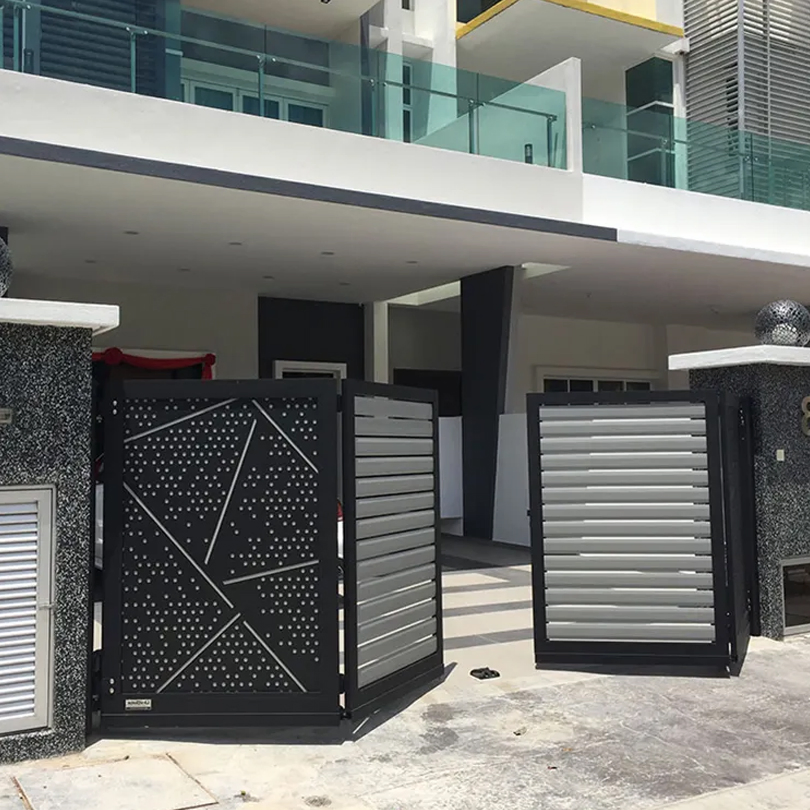 Custom Gate Design Automatic Fancy Sliding Main Fence Metal Panel Industrial Entrance Gate