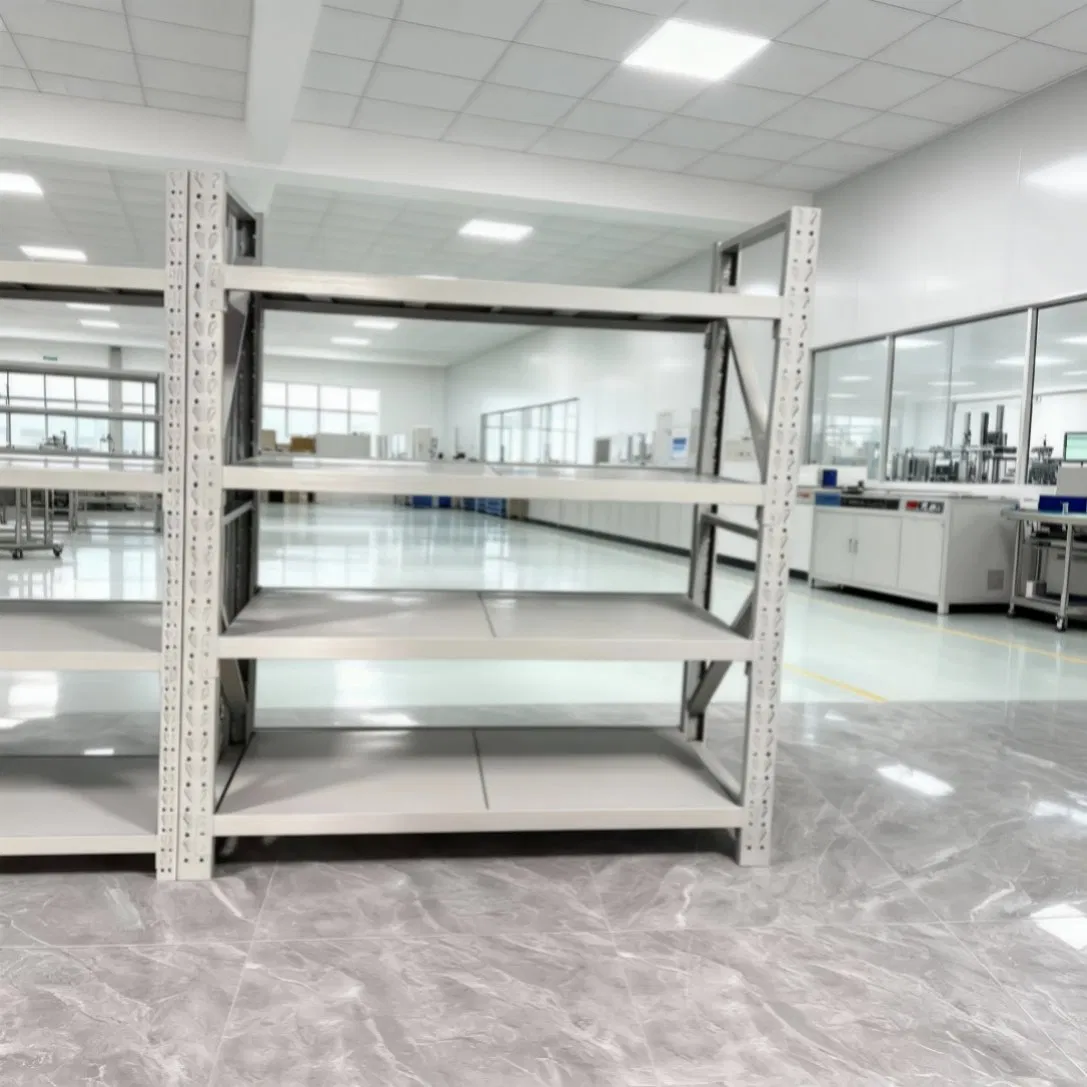 Medium-Duty Rack System with Labeling System Compatibility for Warehouse Management