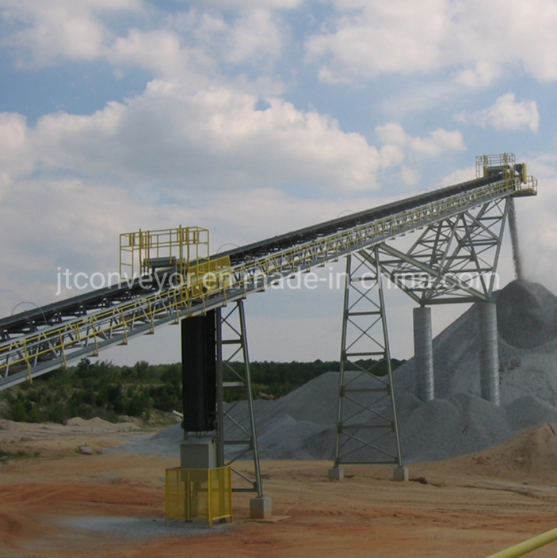 Industrial Bulk Fixed Gravity Roller Powered Radial Mobile Truck Loading Corrugated Sidewall Chevron Rubber Belt Conveyor for Coal Mining Cement Quarry Crusher