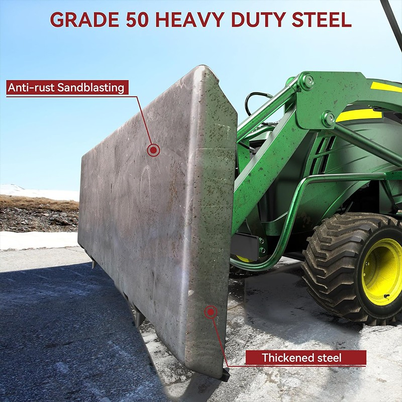 Universal Skid Steer Mount Plate with Durable 5/16 Inch Thick Steel for Easy Bucket Attachment