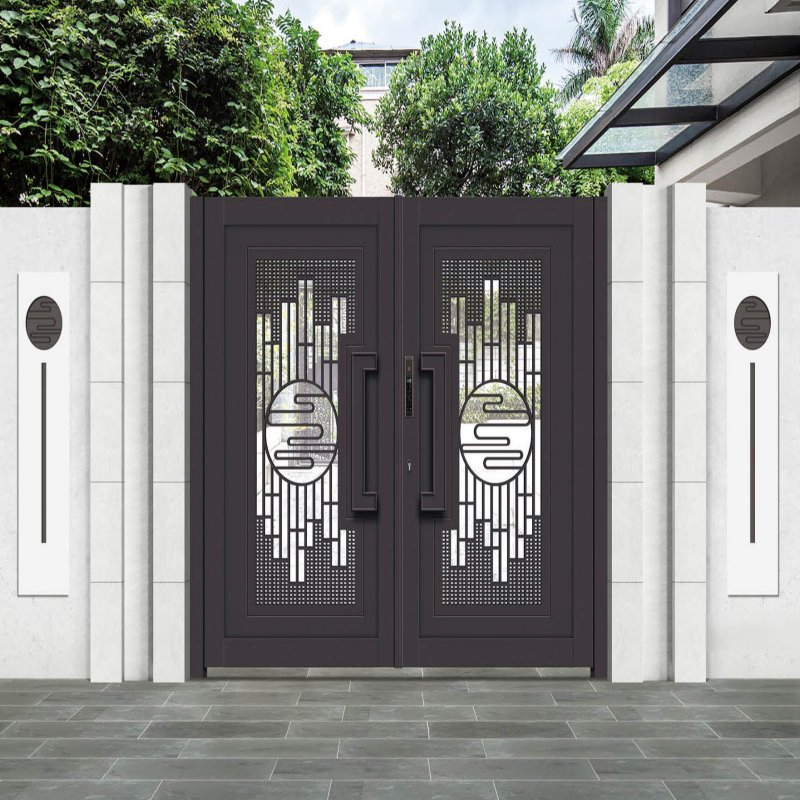 Industrial Style Outdoor Aluminum Gate Laser Cut Panels Powder Coated Finishes