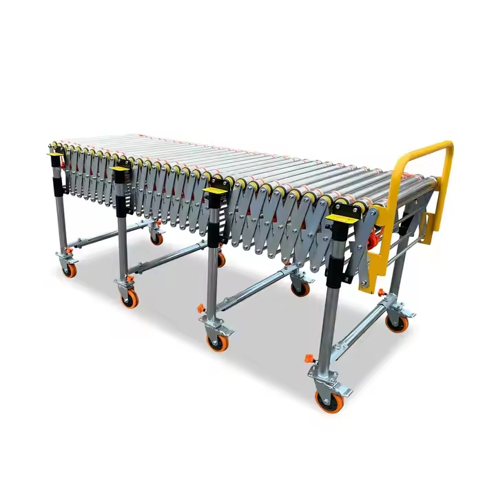 Telescopic Roller Conveyor Systems O Belt Turn Adjustable Stair Power Food Box Transmission Industrial Rollers Conveyors