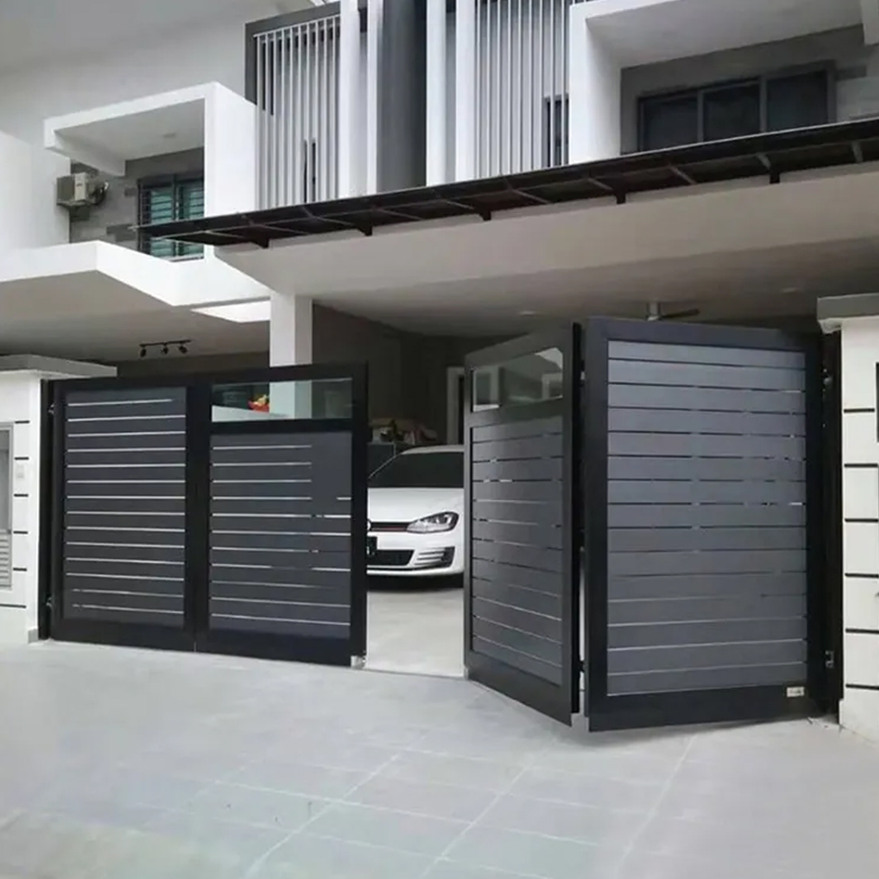 Custom Gate Design Automatic Fancy Sliding Main Fence Metal Panel Industrial Entrance Gate