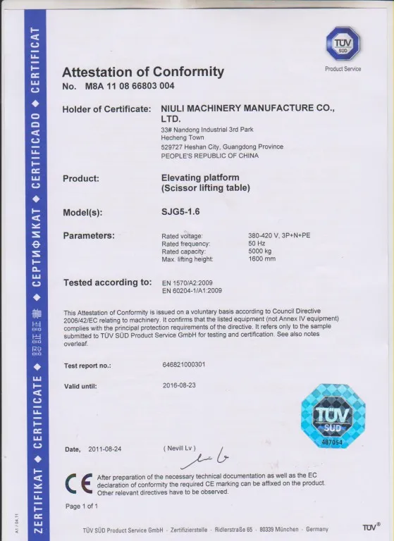 Hydraulic Lift Table