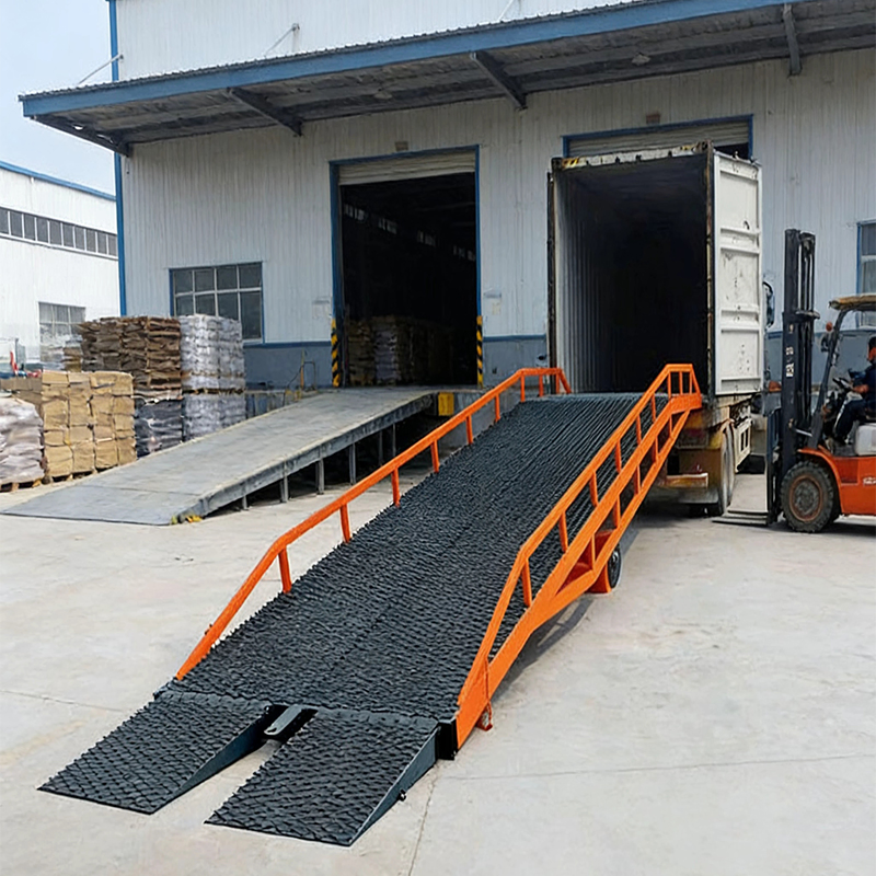 12ton 1.8m Height Adjustable Mobile Dock Ramp Hydraulic Forklift Yard Ramp for Container Loading