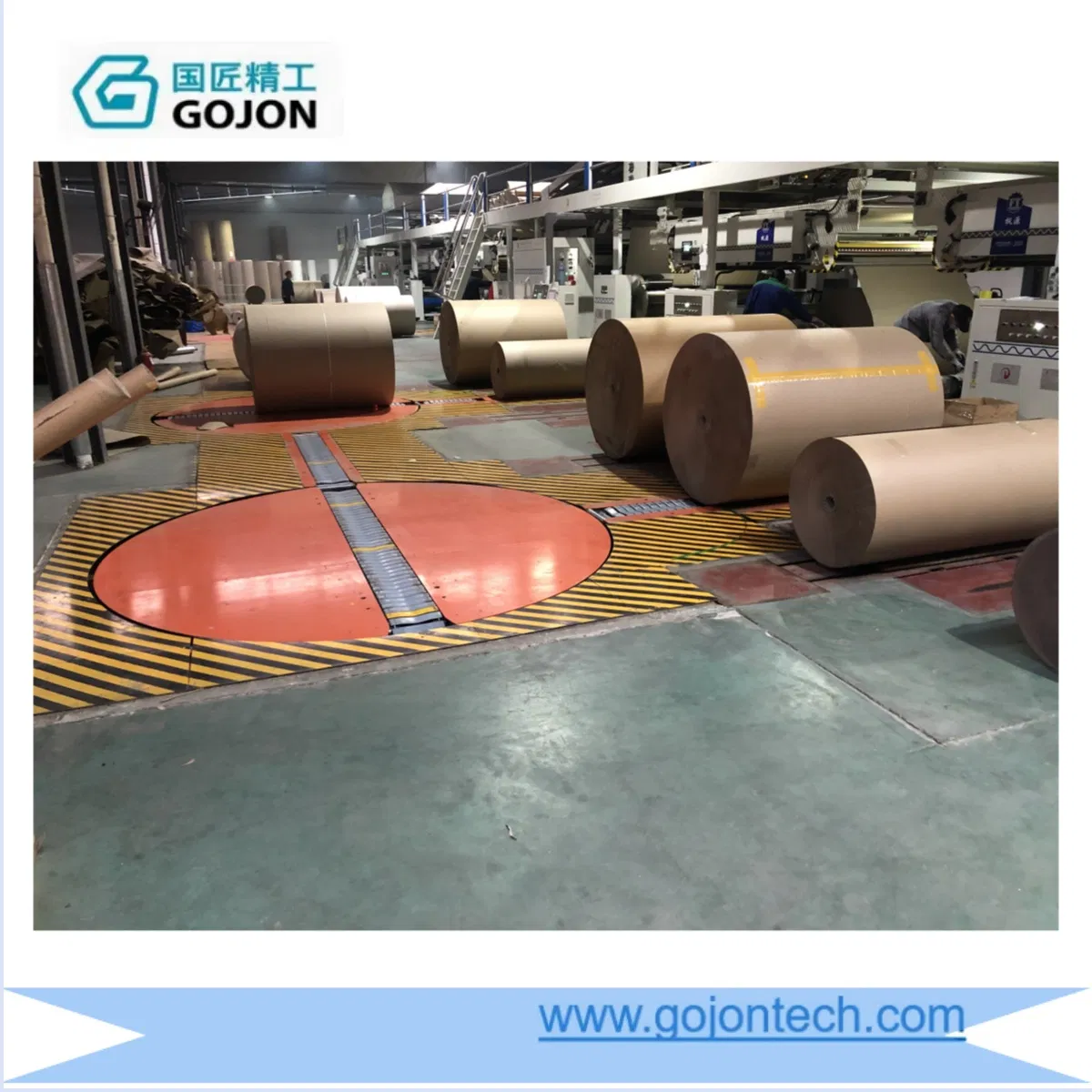 Carton Box Fully Automatic Handing Rotate Table Corrugated Cardboard Equipment Logistics Machine Belt Underground Raw Paper Reels Roll Conveyor System