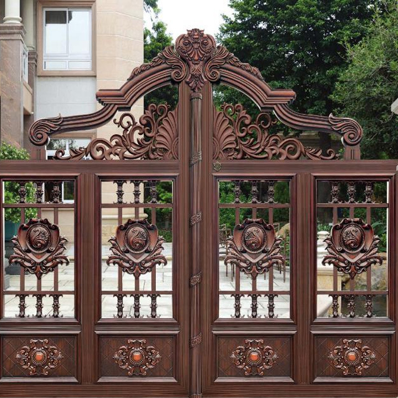 Decorative Aluminium Industrial Metal Driveway Gate, Nice Looking Swing Gate Aluminum