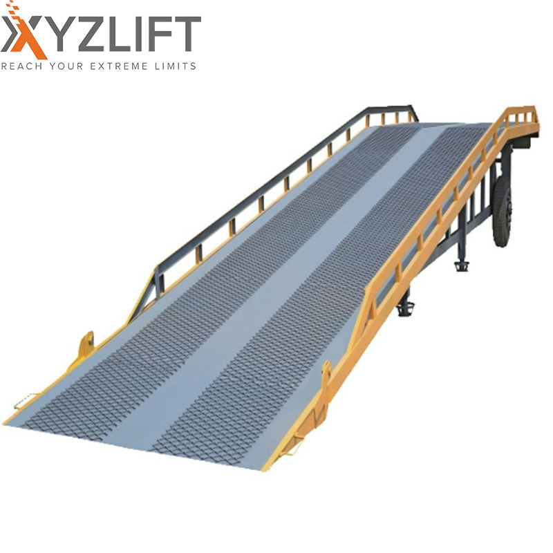 Mobile Yard Loading Ramp Adjustable Height Forklift Container Dock Portable Ramp