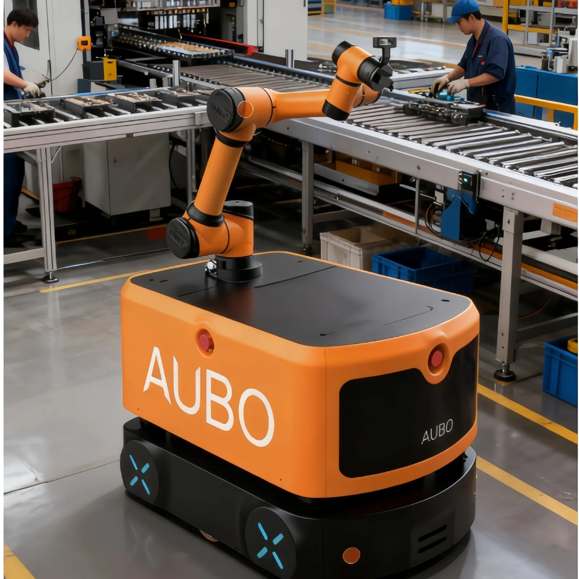 Aubo-I10 Mobile Composite Agv Robot Slam Lidar Navigation Visual Positioning Dual Wheel Differential Control for Material Handling