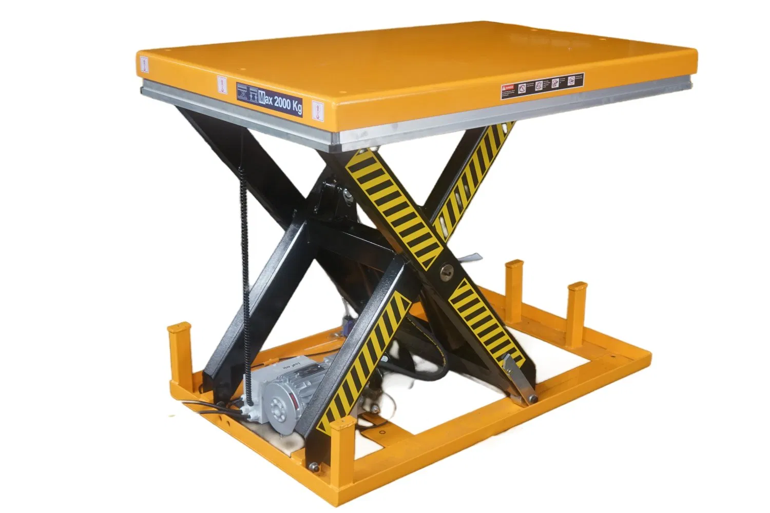 China Factory Stationary Electric Scissor Lift Table Hydraulic Cylinder Lift Table with Rated Capacity 1000/2000/4000kg