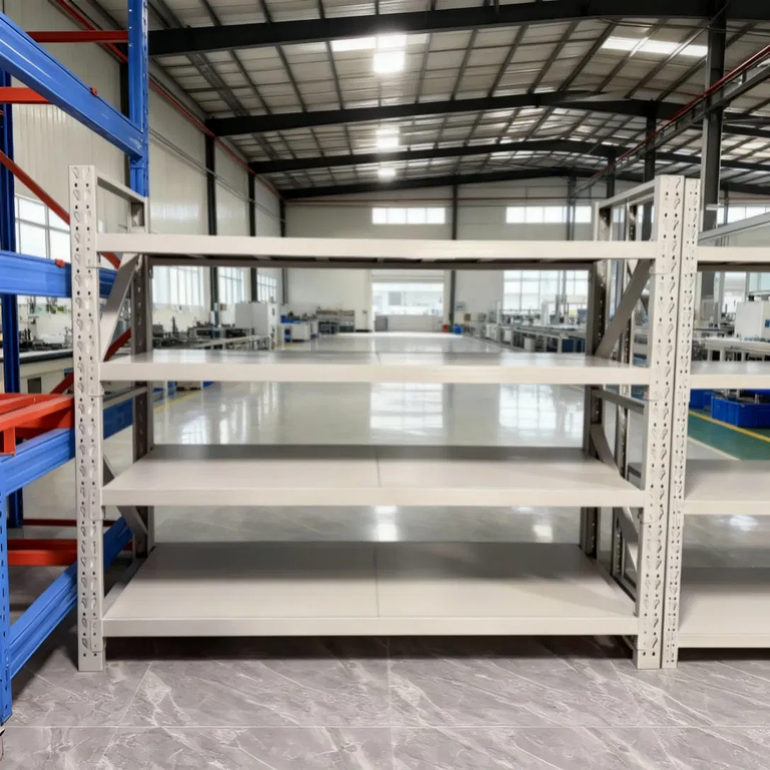 Medium-Duty Rack System with Labeling System Compatibility for Warehouse Management