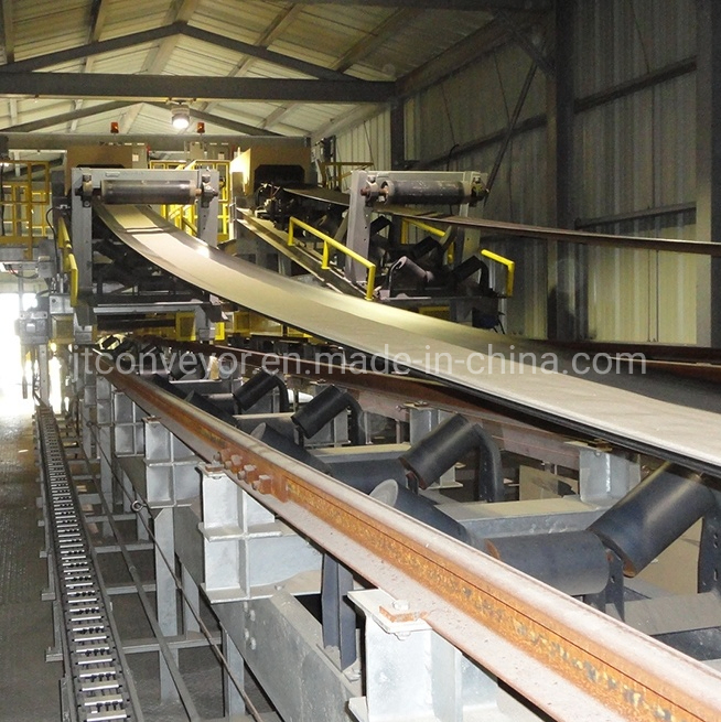 Industrial Bulk Fixed Gravity Roller Powered Radial Mobile Truck Loading Corrugated Sidewall Chevron Rubber Belt Conveyor for Coal Mining Cement Quarry Crusher