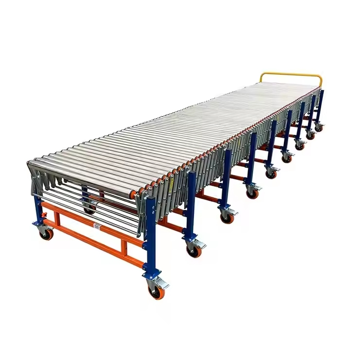 Telescopic Roller Conveyor Systems O Belt Turn Adjustable Stair Power Food Box Transmission Industrial Rollers Conveyors