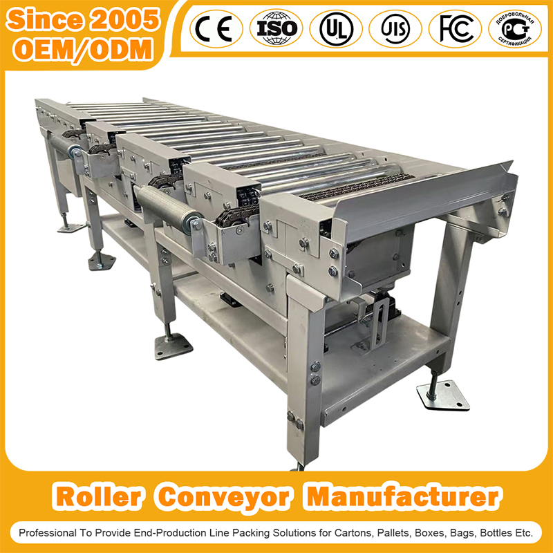 Conveyor Manufacturer Customized Robot Palletizer Powered Slat Unloading Galvanized Food Grade Industrial Roller Conveyor for Biscuits Bread Nut Packaging Line