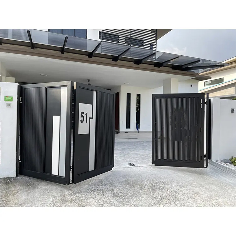 Custom Gate Design Automatic Fancy Sliding Main Fence Metal Panel Industrial Entrance Gate