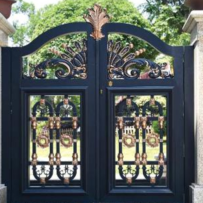 Decorative Aluminium Industrial Metal Driveway Gate, Nice Looking Swing Gate Aluminum