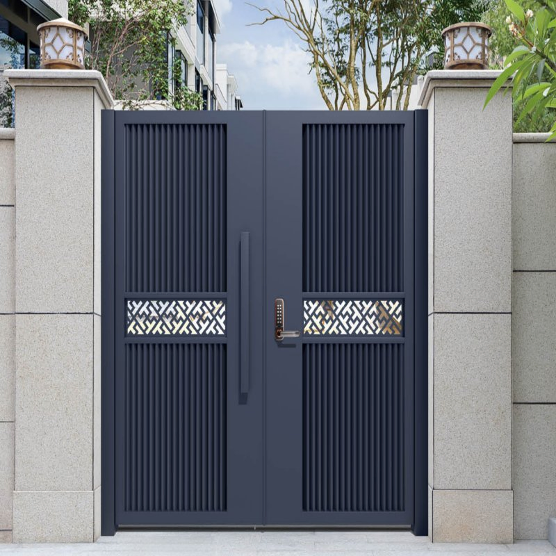Industrial Style Outdoor Aluminum Gate Laser Cut Panels Powder Coated Finishes