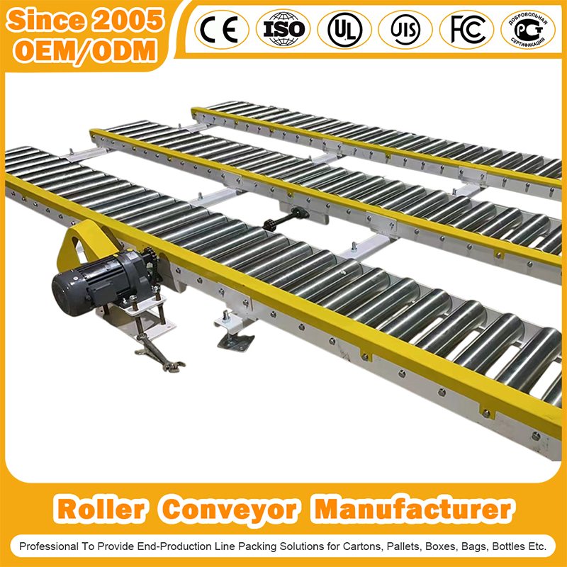 Conveyor Manufacturer Customized Robot Palletizer Powered Slat Unloading Galvanized Food Grade Industrial Roller Conveyor for Biscuits Bread Nut Packaging Line