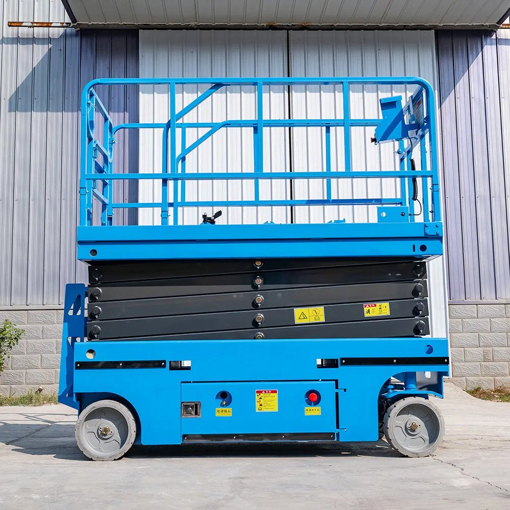 Compact Design 9m Mobile Scissor Lift Hydraulic Elevating Platform for Rough Terrain Work Sites