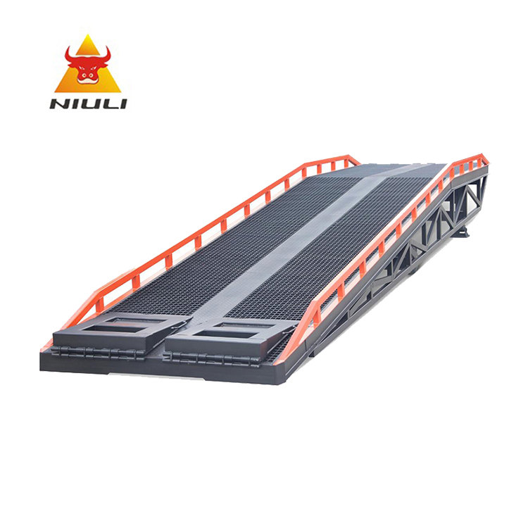 Niuli 10 Ton Mobile Yard Loading Ramp Adjustable Height Forklift Container Dock Ramp