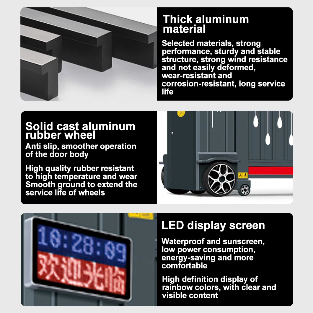 Industrial Aluminum Alloy Automatic Straight Sliding Gate Factory Complex Vehicle Access Control Segment Sliding Gate