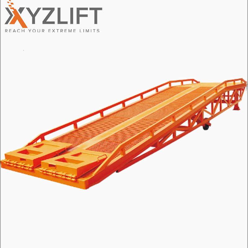 Mobile Yard Loading Ramp Adjustable Height Forklift Container Dock Portable Ramp