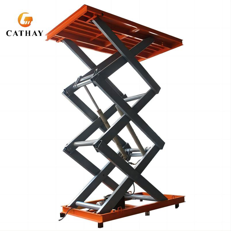 China Customized 1~50ton Hydraulic Small Mobile Electric Industrial Pallet Warehouse Stationary Double Scissor Lift Table