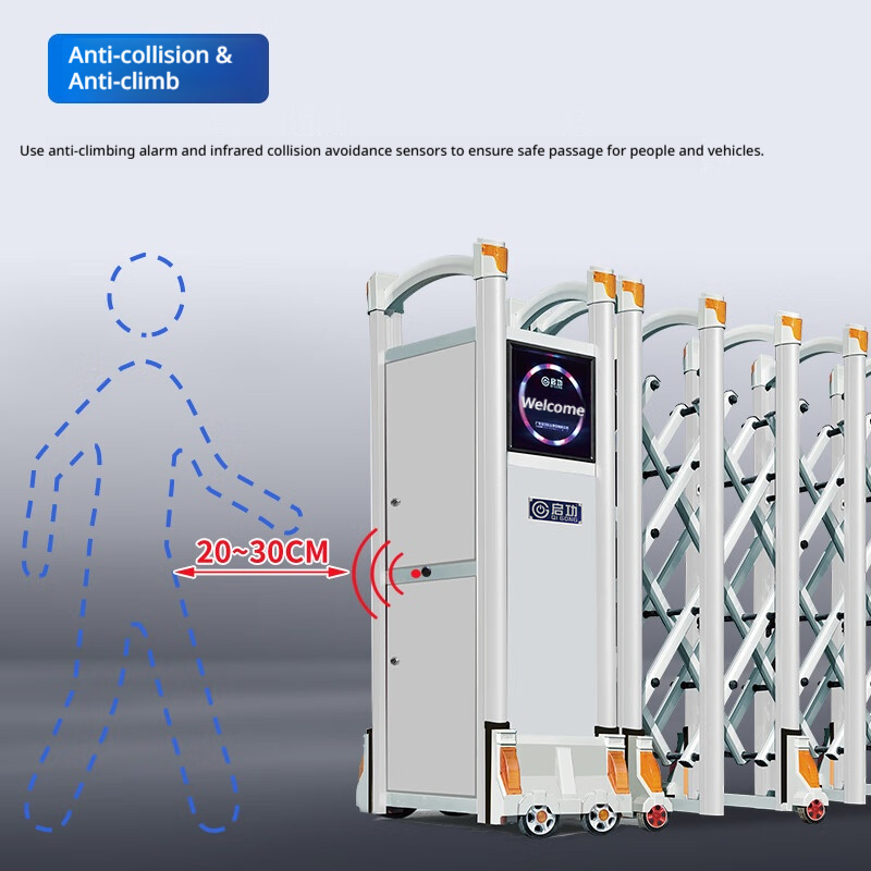 Factory Price Industrial Park Entrance Automatic Collapsible Gate Industrial Retractable Gate