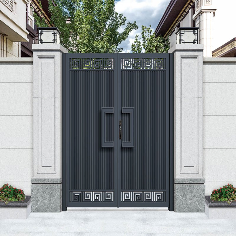 Industrial Style Outdoor Aluminum Gate Laser Cut Panels Powder Coated Finishes