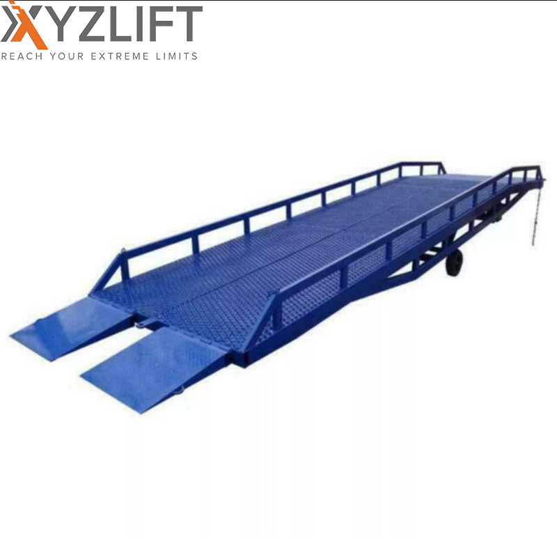 Mobile Yard Loading Ramp Adjustable Height Forklift Container Dock Portable Ramp