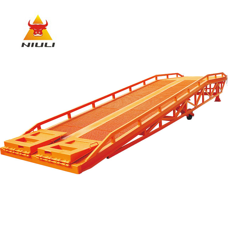 Niuli 10 Ton Mobile Yard Loading Ramp Adjustable Height Forklift Container Dock Ramp