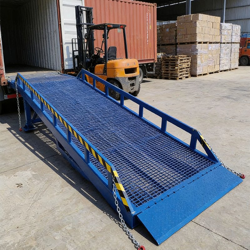12ton 1.8m Height Adjustable Mobile Dock Ramp Hydraulic Forklift Yard Ramp for Container Loading
