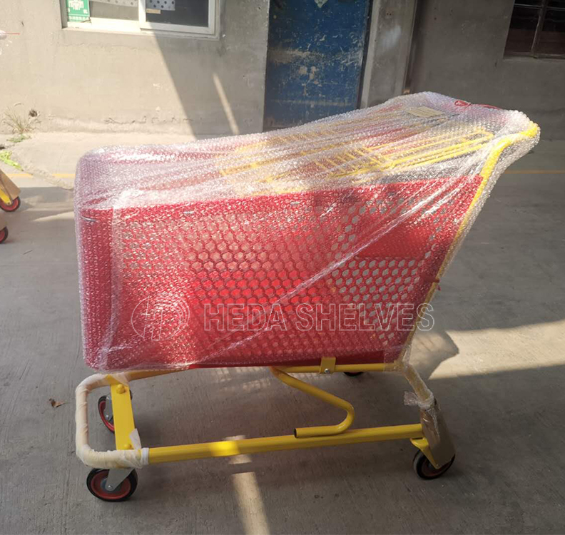 Good Quality All Plastic Made Market Trolley Shopping Cart Trolleys With Wheels