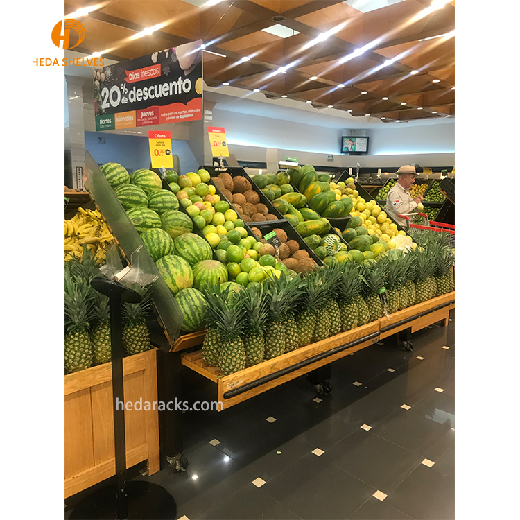 Supermarket Vegetable Rack Fruit Display Stand Shelf Hot Sale Fruit and Vegetable Display Stand for Super Market