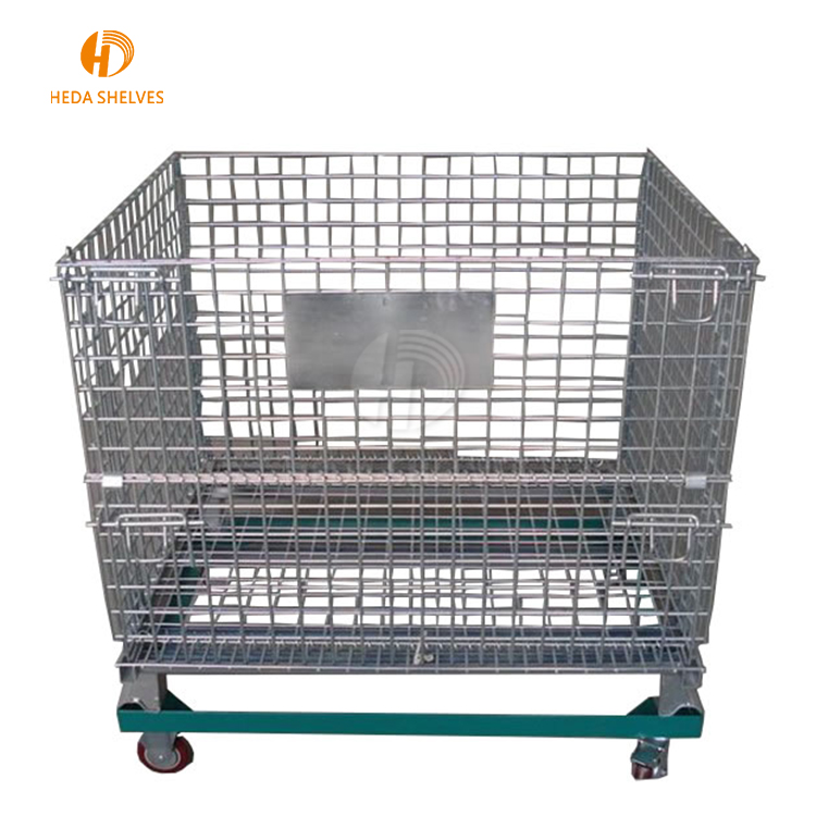 PET Preform Mesh Box Wire Cage Metal Bin Storage Container Collapsible Storage