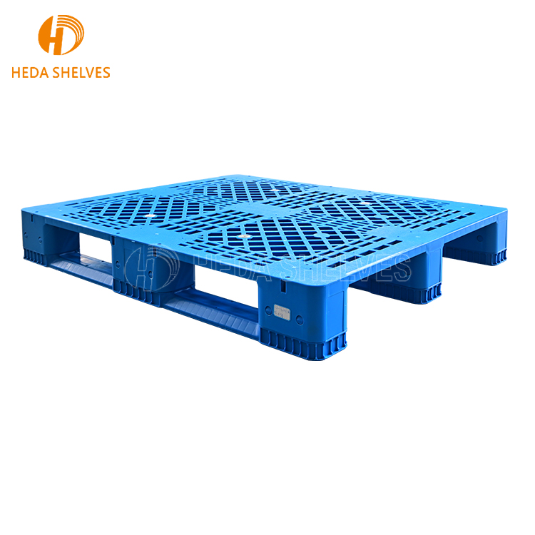 Best Selling HDPE Single-Faced Plastic Euro Pallet 4-Way Entry for Storage and Transportation in Warehouses