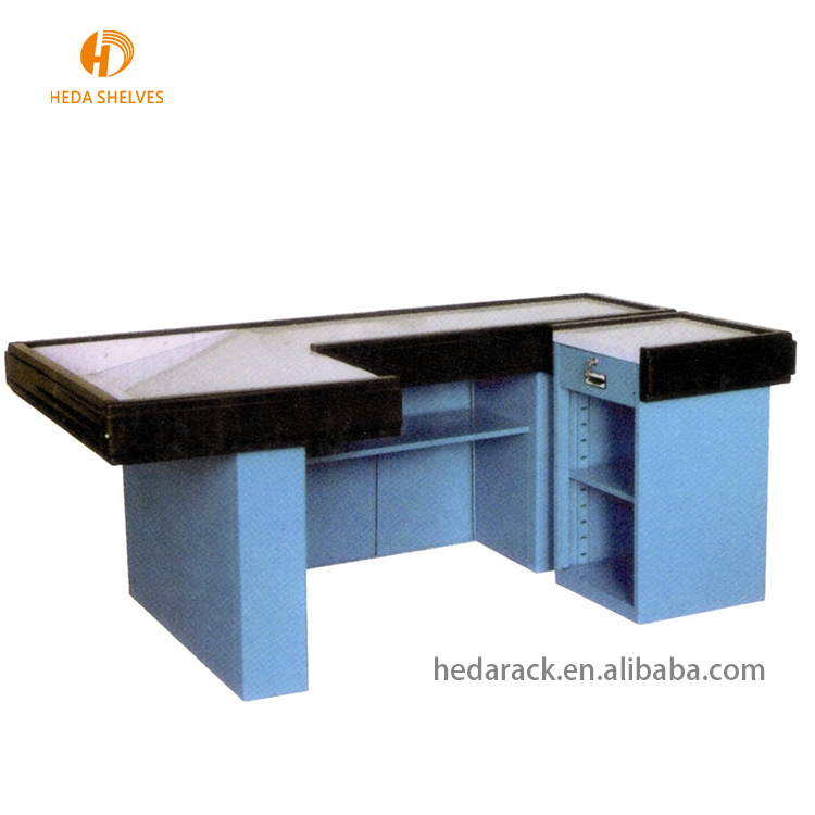 Supermarket Cashier Checkout Counter Low Price Cash Counter Table