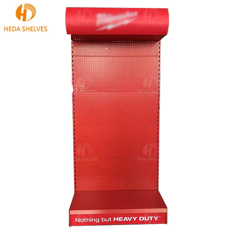 Heda Metal Pegboard Tool Display Shelf for Hardware Shop Showroom